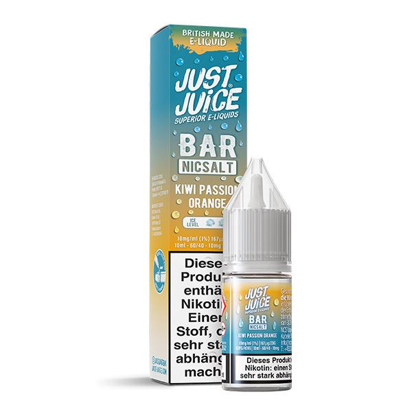 JUST JUICE BAR RANGE Kiwi Passion Orange Nikotinsalz Liquid 10 ml