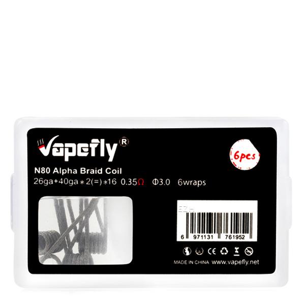 Vapefly 6x Prebuilt Ni80 Alpha Braid Coil 0.35 Ohm