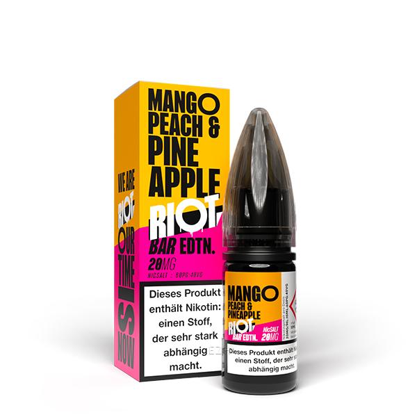 RIOT SQUAD BAR EDITION Mango, Peach &amp; Pineapple Nikotinsalz Liquid 10 ml