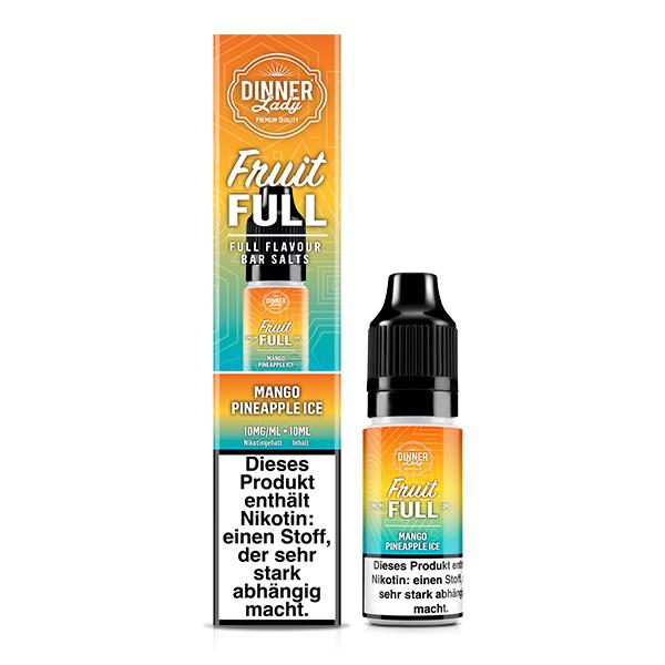 DINNER LADY FRUIT FULL Mango Pineapple Ice Nikotinsalz Liquid 10 ml