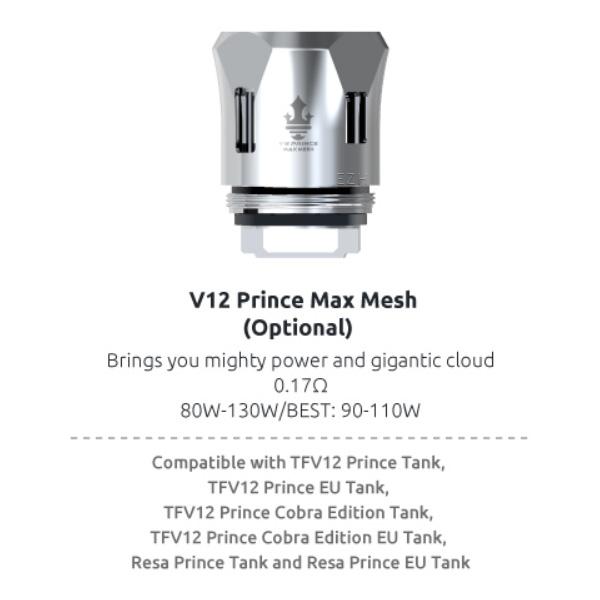 3x SMOK V12 P-Tank Max Mesh Coil Verdampferkopf