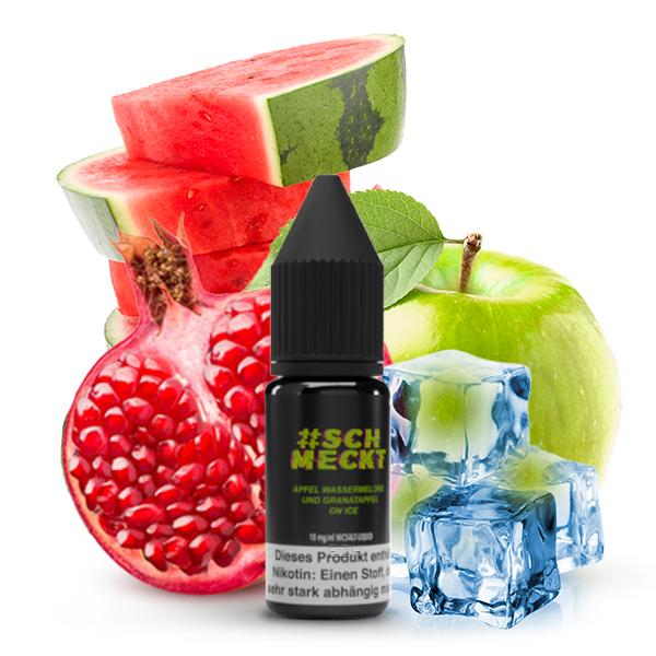 HASHTAG Schmeckt Apfel, Wassermelone und Granatapfel on Ice Nikotinsalz Liquid 10 ml