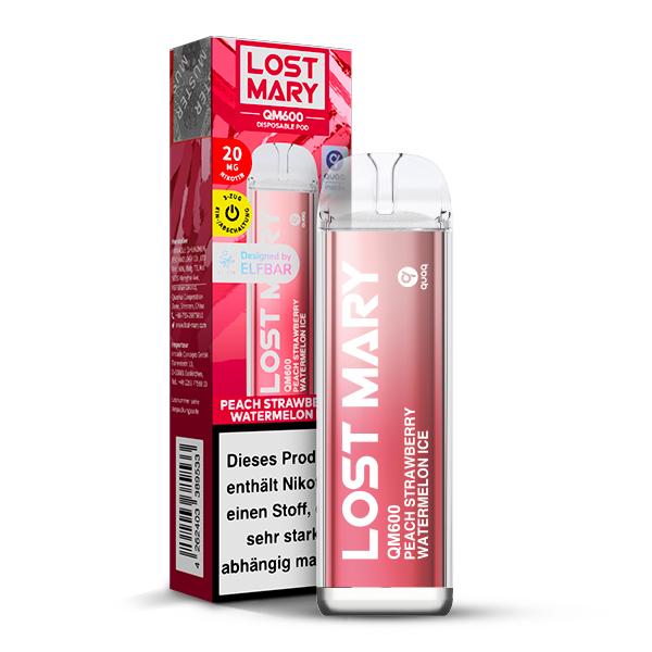 Lost Mary QM600 Einweg E-Zigarette - Peach Strawberry Watermelon Ice