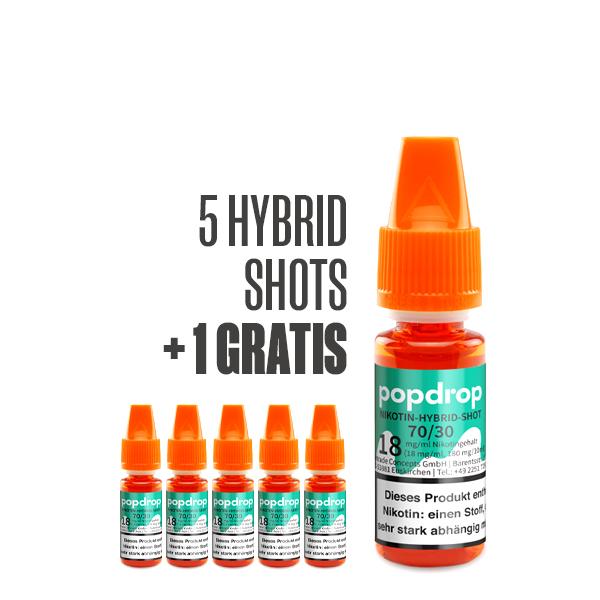 POPDROP Nikotin-Hybrid-Shot 70/30 – 5+1 Gratis Paket