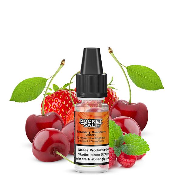POCKET SALT Strawberry Raspberry Cherry Nikotinsalz Liquid 10 ml