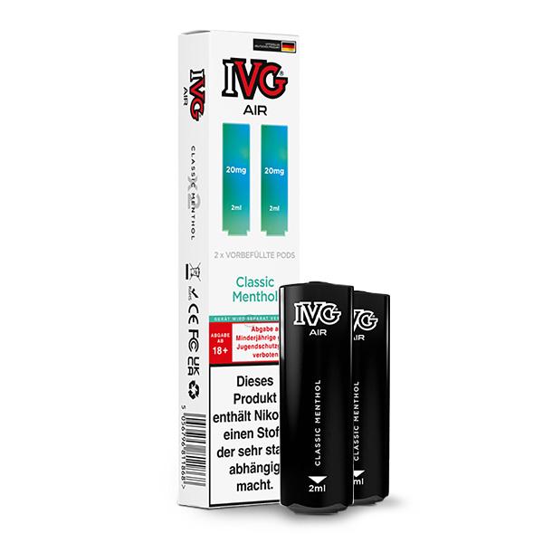 2x IVG Air Prefilled Pod - Classic Menthol