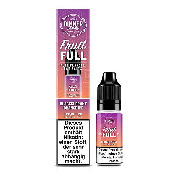 DINNER LADY FRUIT FULL Blackcurrant Orange Ice Nikotinsalz Liquid 10 ml
