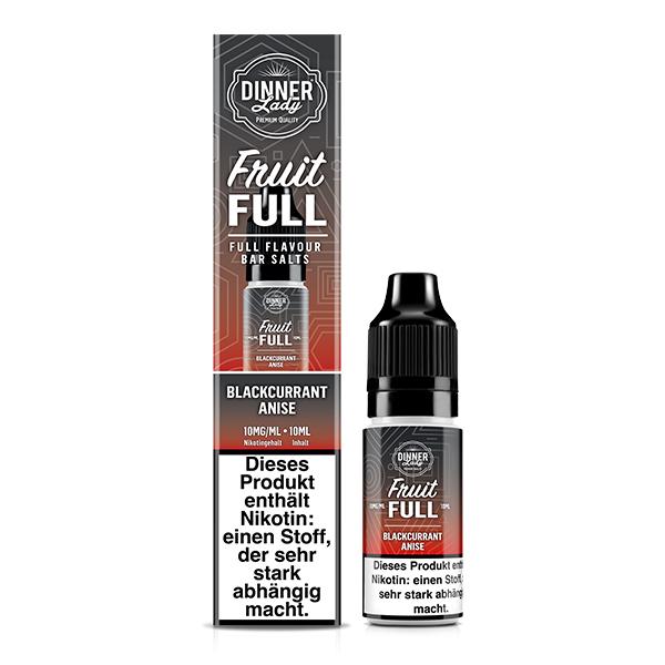 DINNER LADY FRUIT FULL Blackcurrant Anise Nikotinsalz Liquid 10 ml