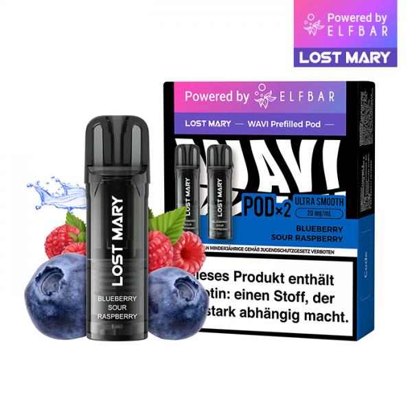2x Lost Mary Wavi Pod - Blueberry Sour Raspberry