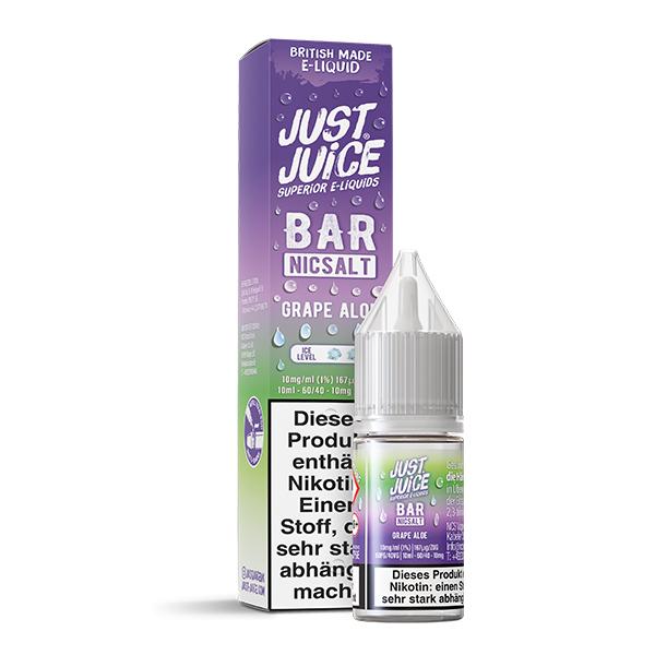 JUST JUICE BAR RANGE Grape Aloe Nikotinsalz Liquid 10 ml