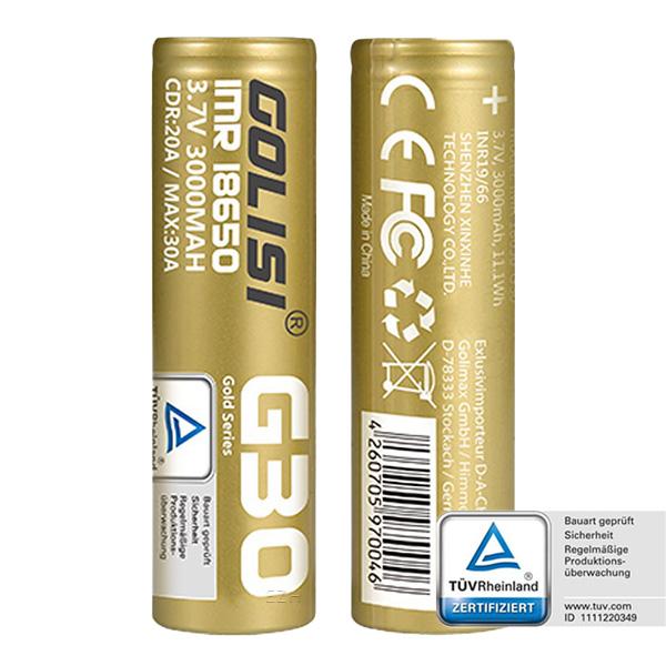 Golisi G30 18650 20A 3000mAh Akku