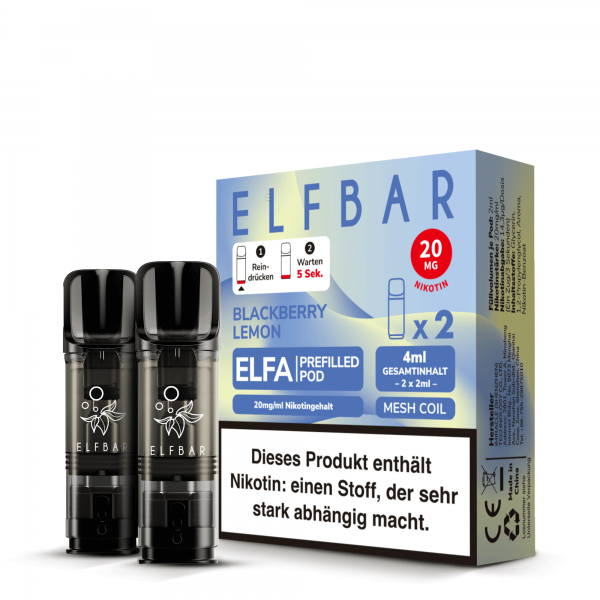 2x Elfbar ELFA Pod - Blackberry Lemon