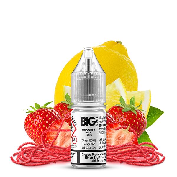 BIG TASTY Strawberry Sour Laces Nikotinsalz Liquid 10 ml