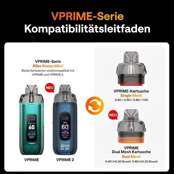 2x OXVA VPRIME Dual Meshed Pod Tank Verdampfer