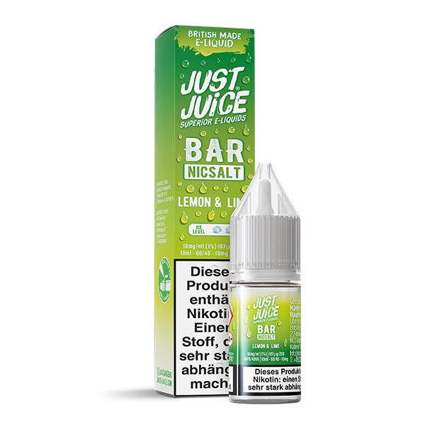 JUST JUICE BAR RANGE Lemon &amp; Lime Nikotinsalz Liquid 10 ml