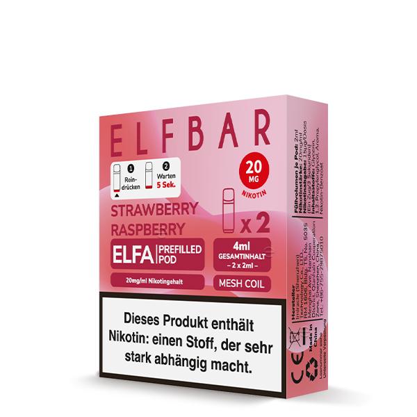 2x Elfbar ELFA Pod - Strawberry Raspberry