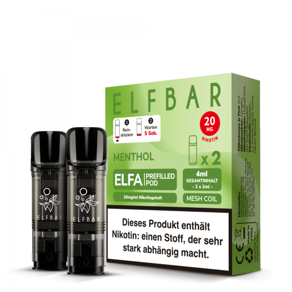 2x Elfbar ELFA Pod - Menthol