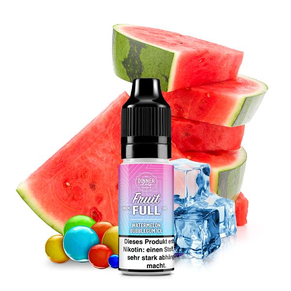 DINNER LADY FRUIT FULL Watermelon Bubblegum Ice Nikotinsalz Liquid 10 ml