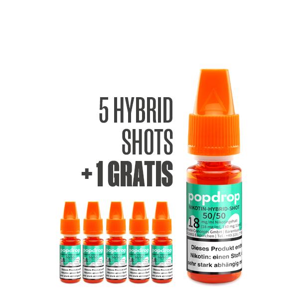 POPDROP Nikotin-Hybrid-Shot 50/50 – 5+1 Gratis Paket