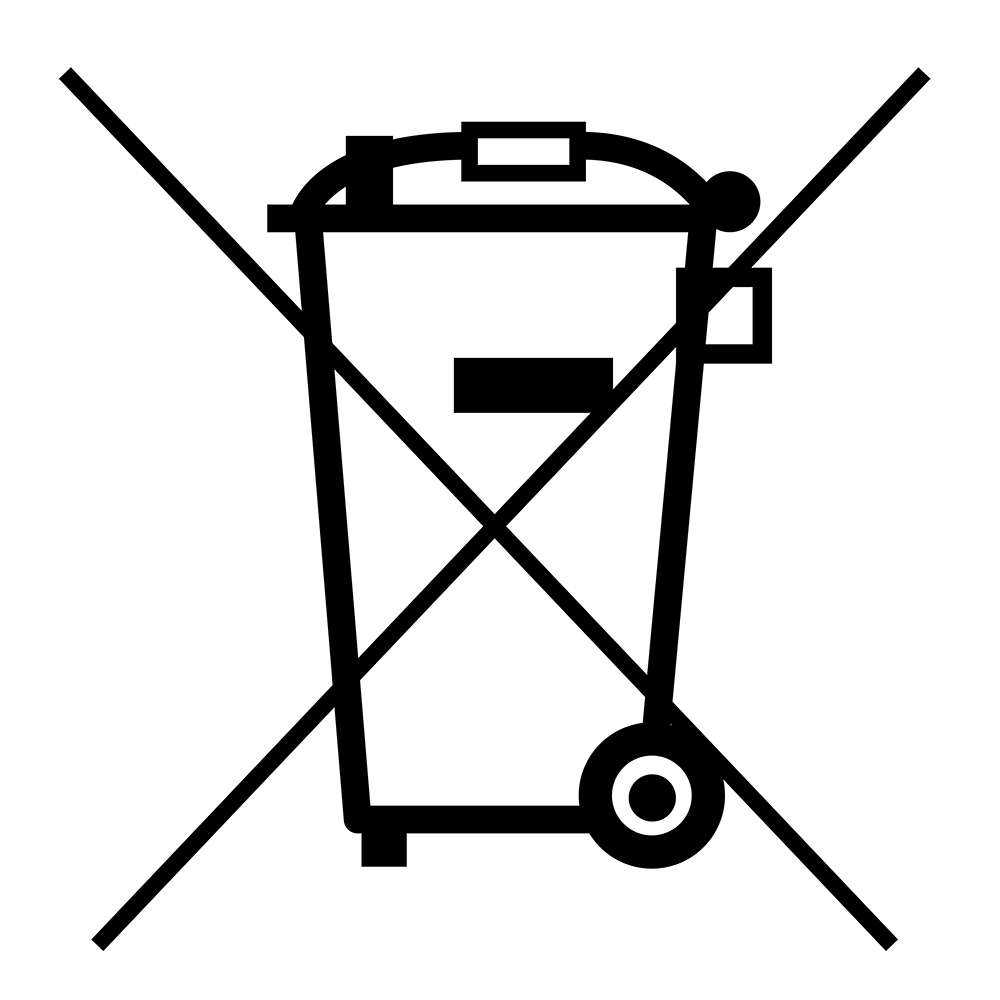 Durchgestrichene M&uuml;lltonne