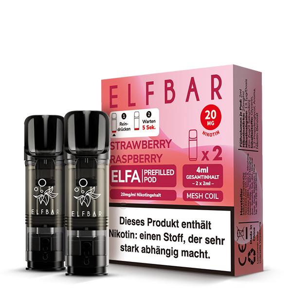 2x Elfbar ELFA Pod - Strawberry Raspberry