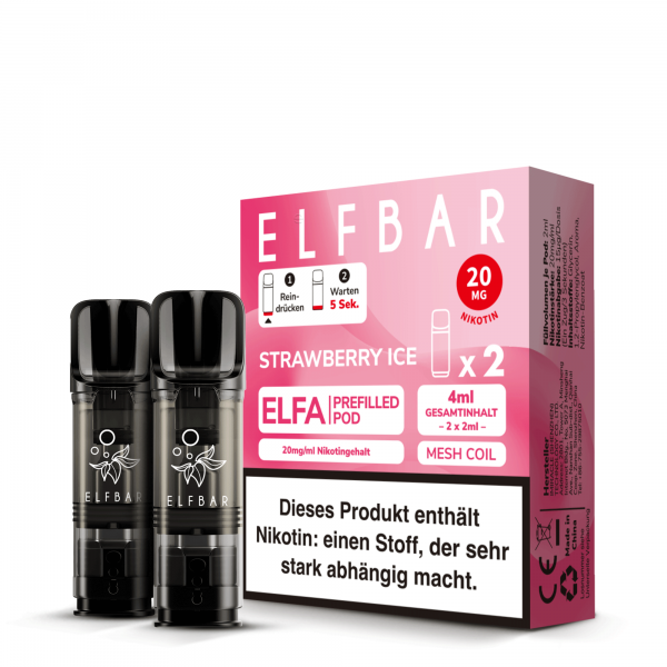 2x Elfbar ELFA Pod - Strawberry Ice
