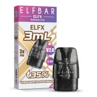 3x Elfbar ELFX V2.0 Refillable Pod - 3 ml
