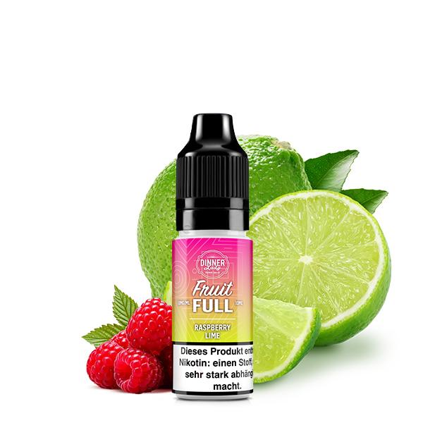DINNER LADY FRUIT FULL Raspberry Lime Nikotinsalz Liquid 10 ml