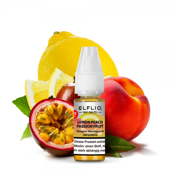 ELFBAR ELFLIQ Lemon Peach Passion Fruit Nikotinsalz Liquid 10 ml
